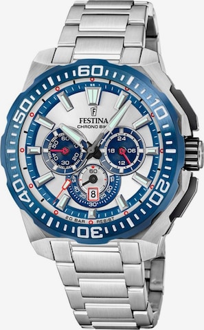 Montre à affichage analogique 'Chrono Bike' FESTINA en argent : devant