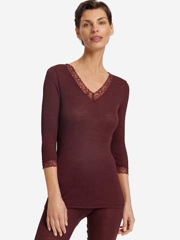 Chemise de nuit 'Woolen Lace' Hanro en violet : devant