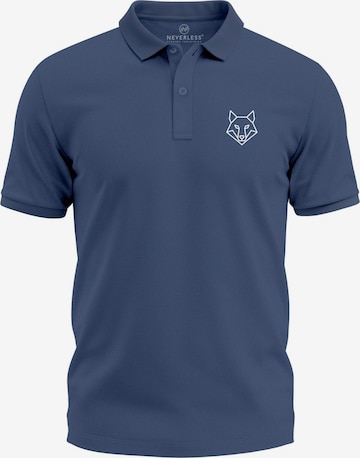 Neverless Shirt 'Polygon Wolf' in Blue: front