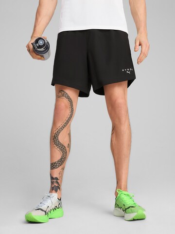 Regular Pantalon de sport 'Puma x Hyrox' PUMA en noir : devant