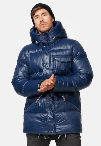 INDICODE JEANS Winter Jacket 'Local' in Blue: front