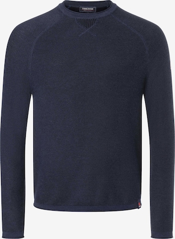 TIMEZONE Sweater 'Spiral Knit Crewneck' in Blue: front