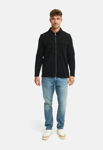 INDICODE JEANS Regular fit Overhemd 'Nemoto' in Zwart