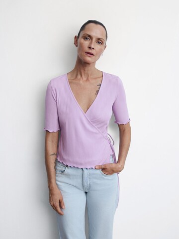 MANGO Shirt 'AILA' in Purple: front