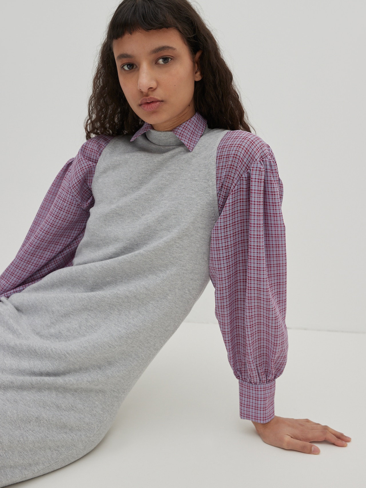 EDITED Jurk 'Alisha' Grijs gemêleerd