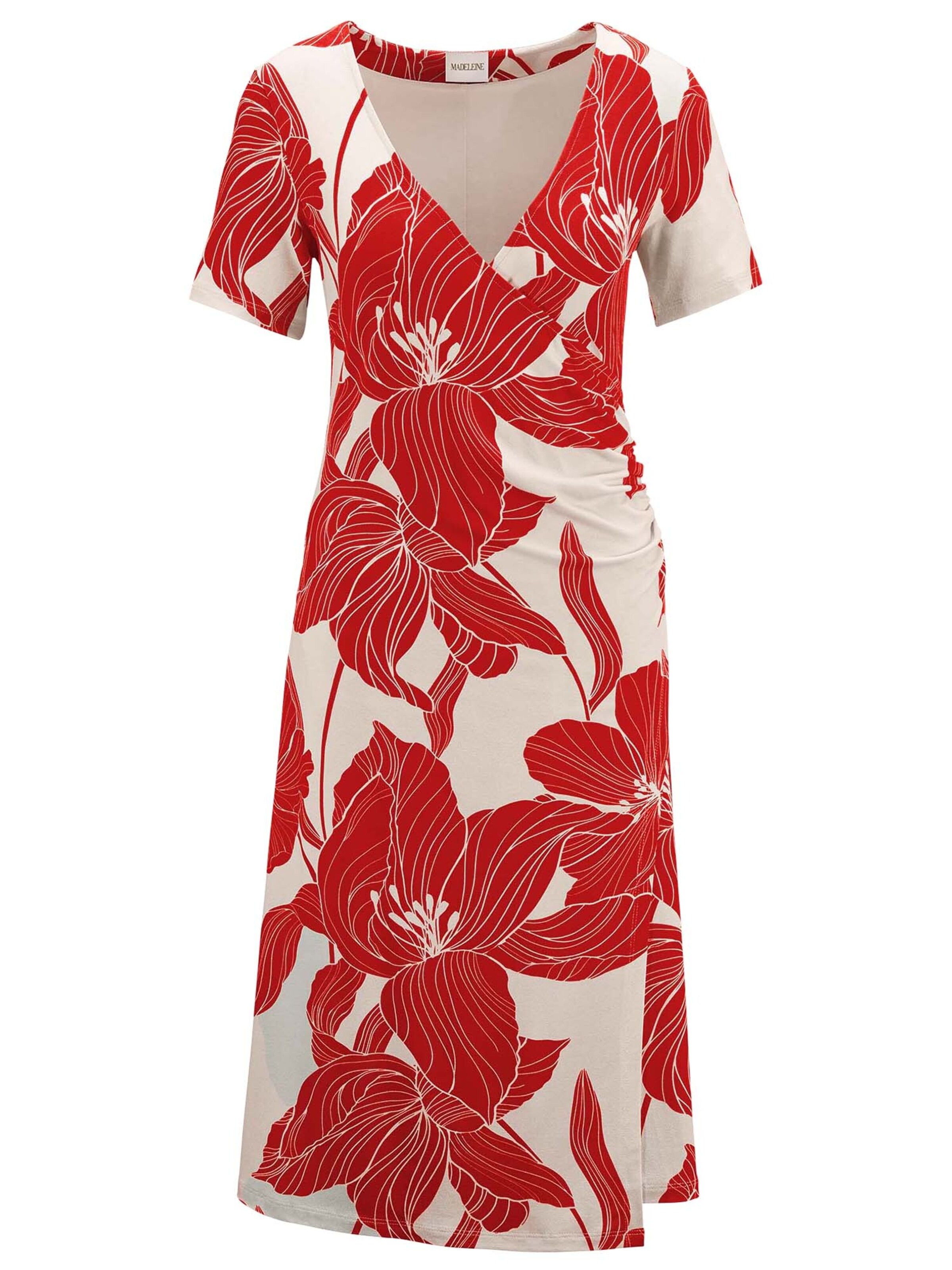 MADELEINE Dress in Red / Wool white, Item view