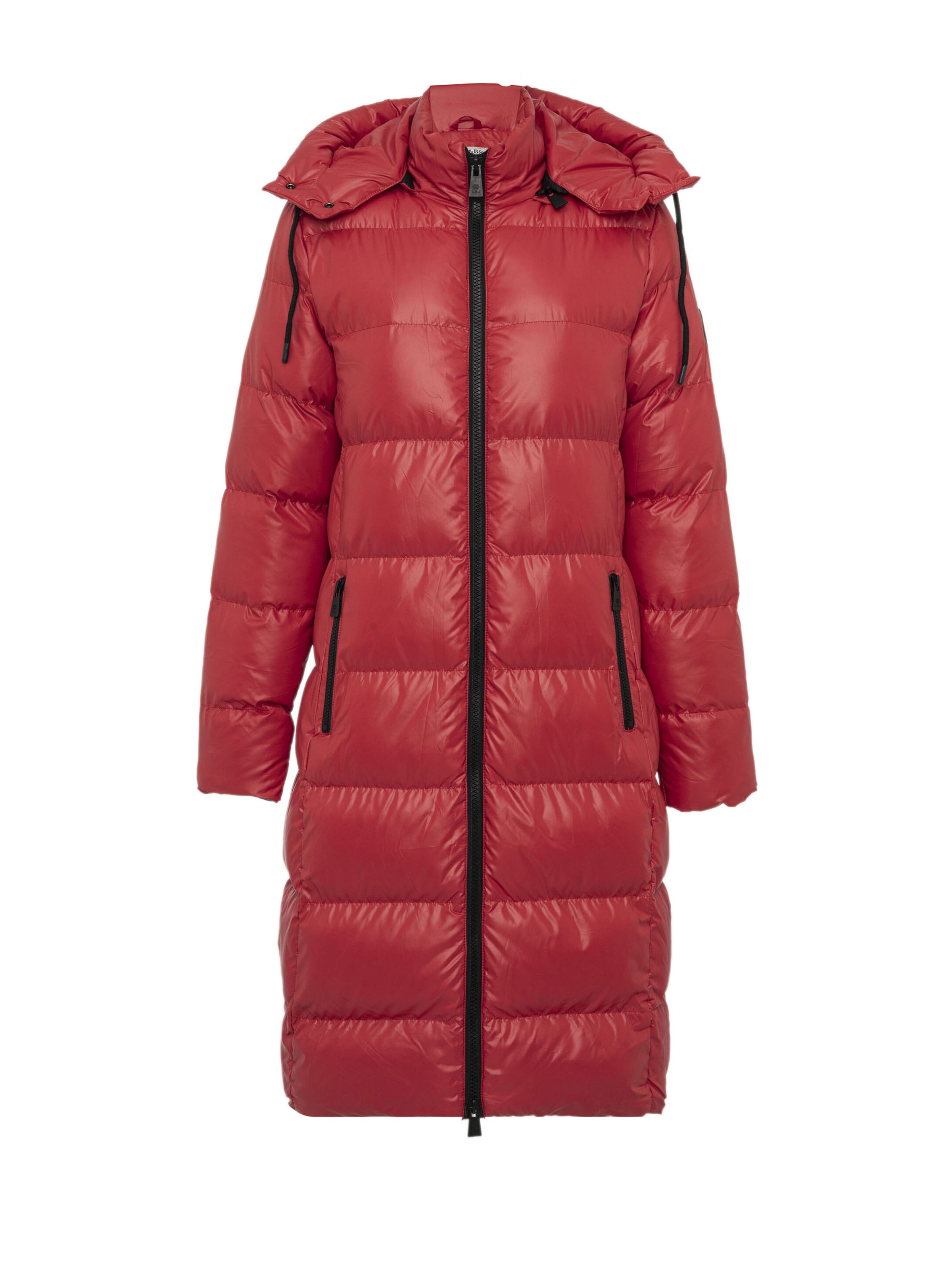 CIPO & BAXX Steppmantel 'WM143', Kapuze- abnehmbar, mit Kordelzug in Rot: Vorderseite