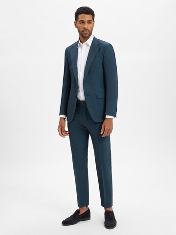 STRELLSON Slim fit Pleated Pants 'Maury' in Blue