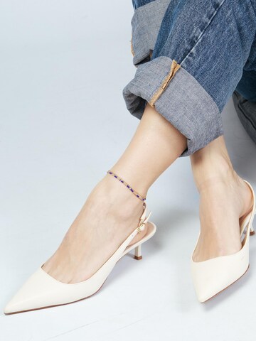 Luxenter Foot jewelry 'Zasau' in Blue: front