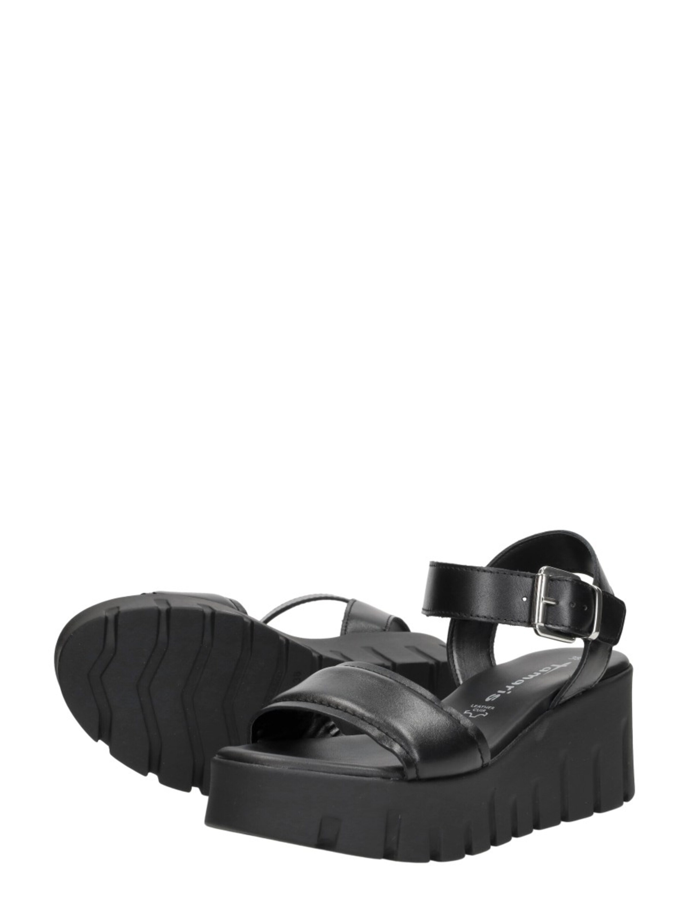 Sandales 'Sandalen Plat' Tamaris en noir