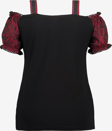 Blouse folklorique Ulla Popken en noir