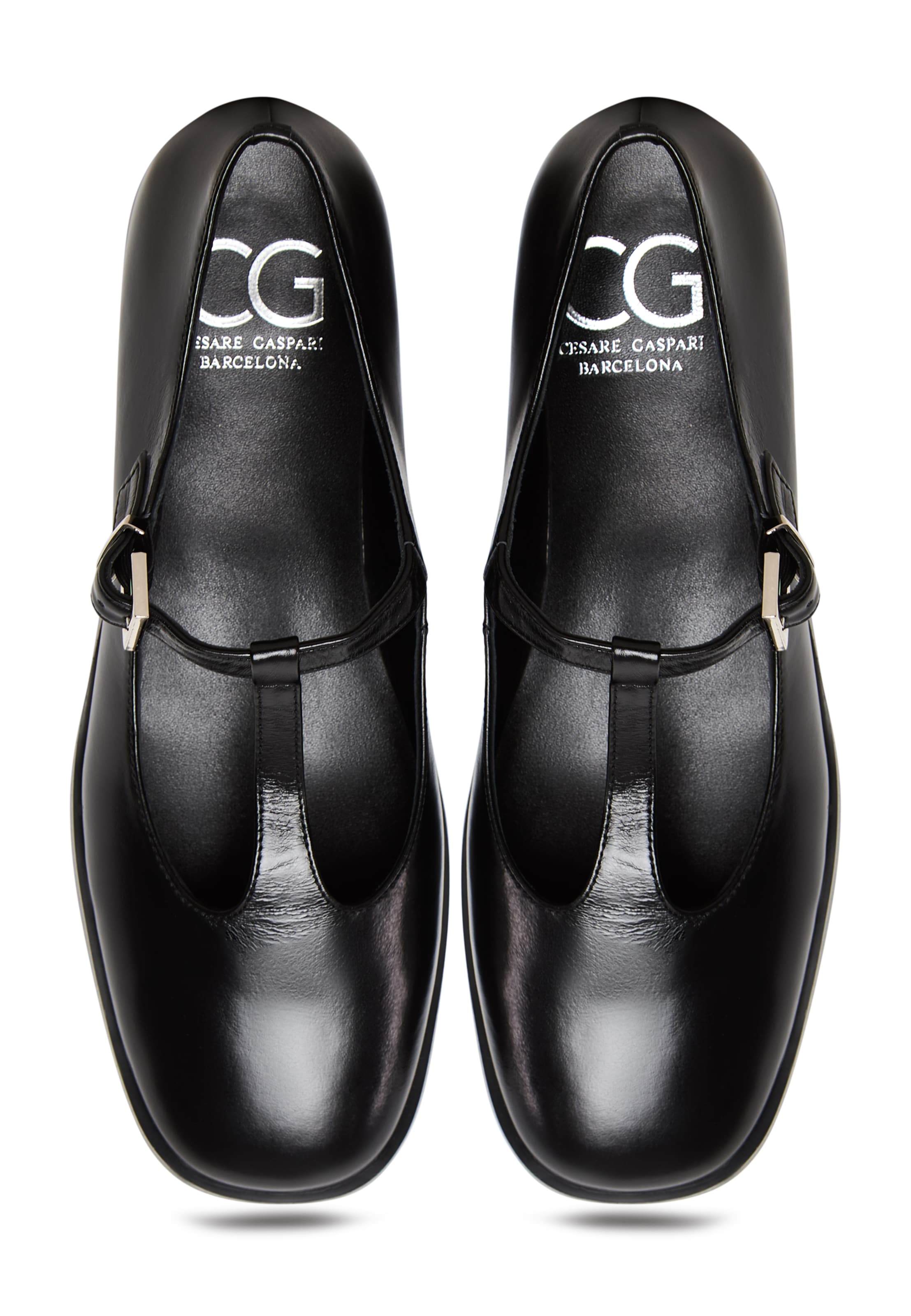 CESARE GASPARI Strap ballerina in Black