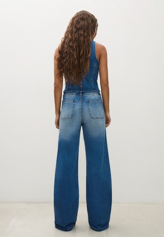 Wide Leg Jean Bershka en bleu