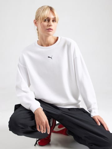 Sweat de sport 'ESS' PUMA en blanc : devant