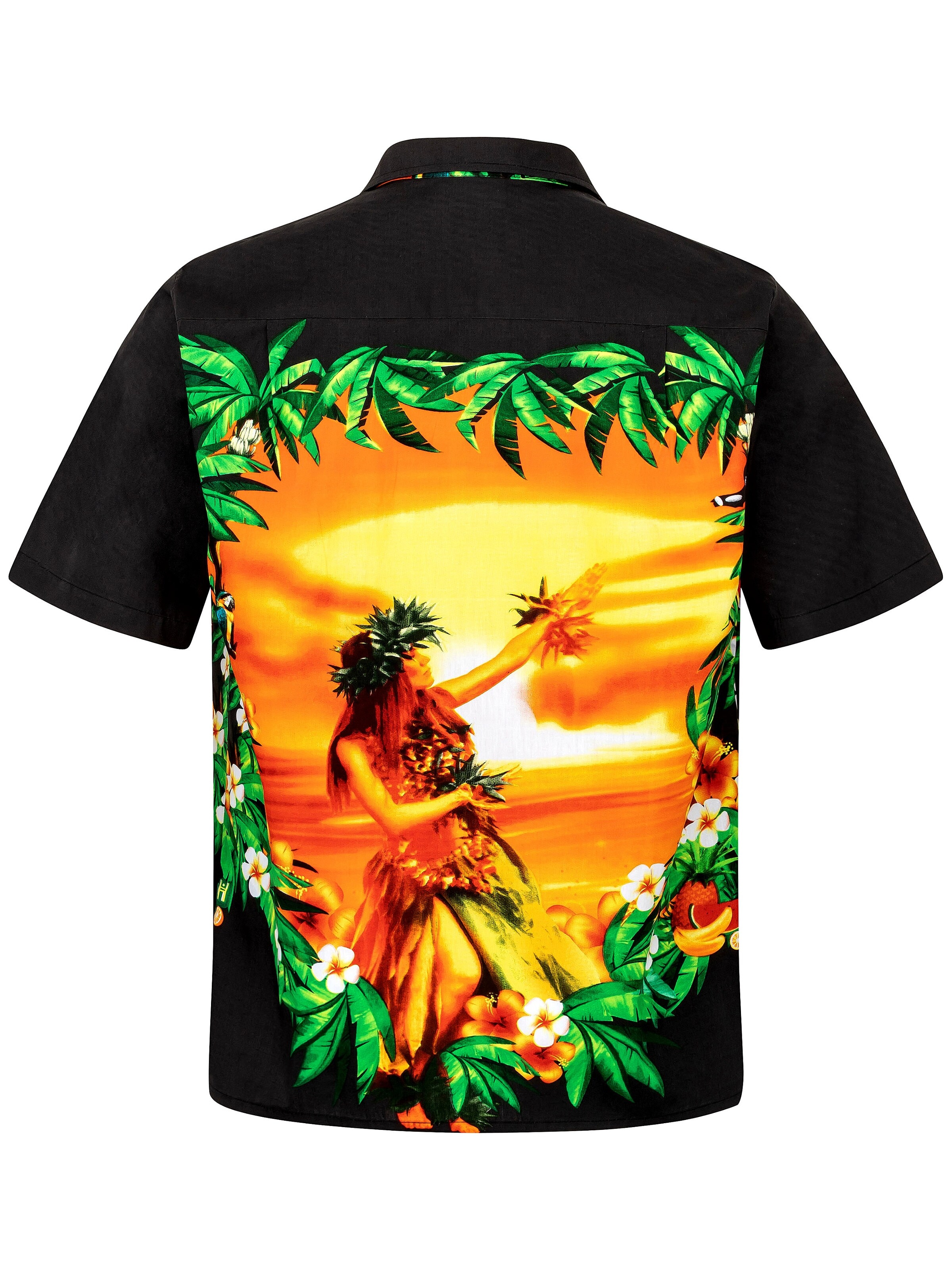 Hawaiihemdshop.de Regularny krój Koszula 'Hawaiihemd Hawaiian Beauty' w kolorze czarny