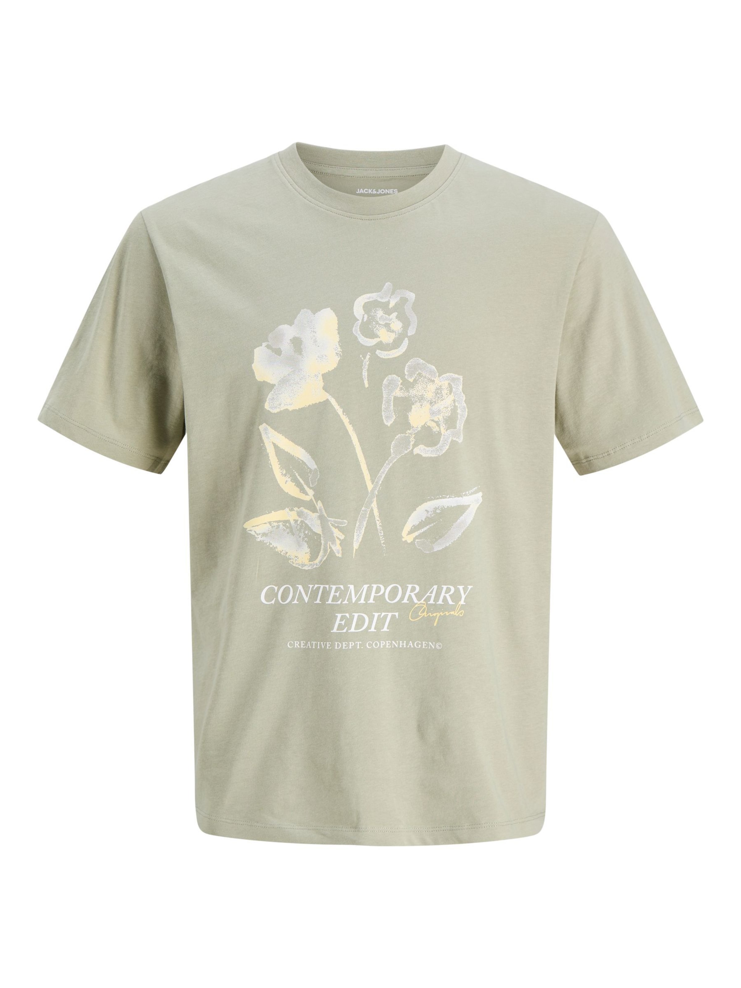 JACK & JONES T-Shirt en S en jaune pastel / gris clair / vert pastel / blanc, Vue avec produit