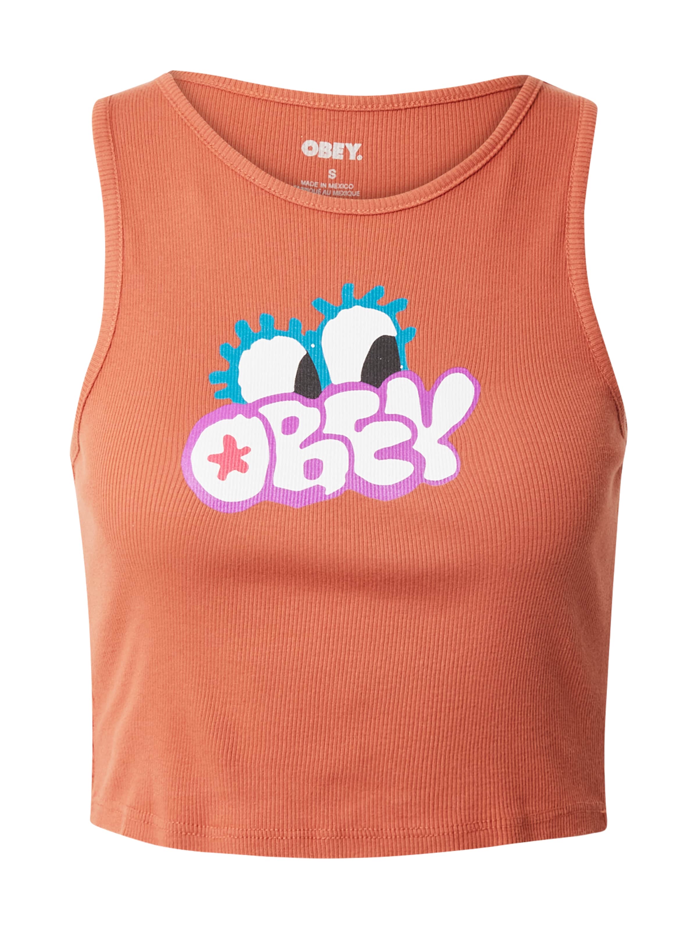 Obey Top in Orange: Vorderseite