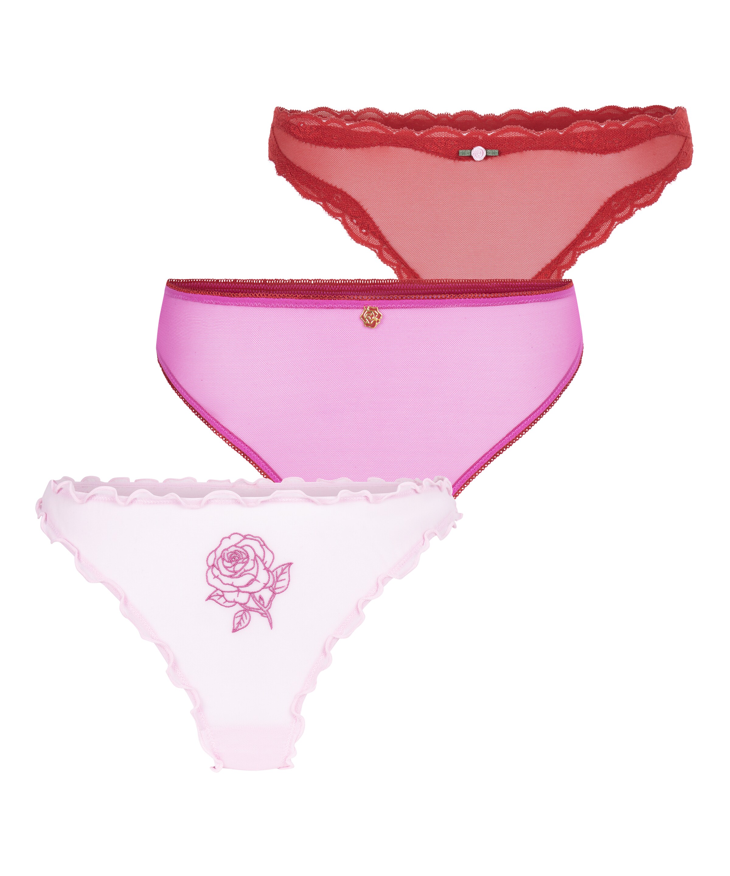 Hunkemöller String 'Valentine' en rouge, Vue avec produit