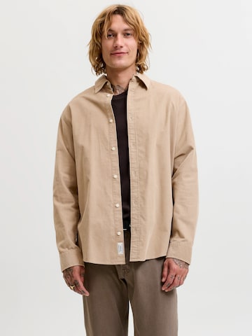 JACK & JONES Tavaline suurus Triiksärk 'JJEFIELD', värv pruun: eest vaates