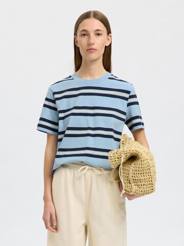 SELECTED - Camiseta en azul: frente