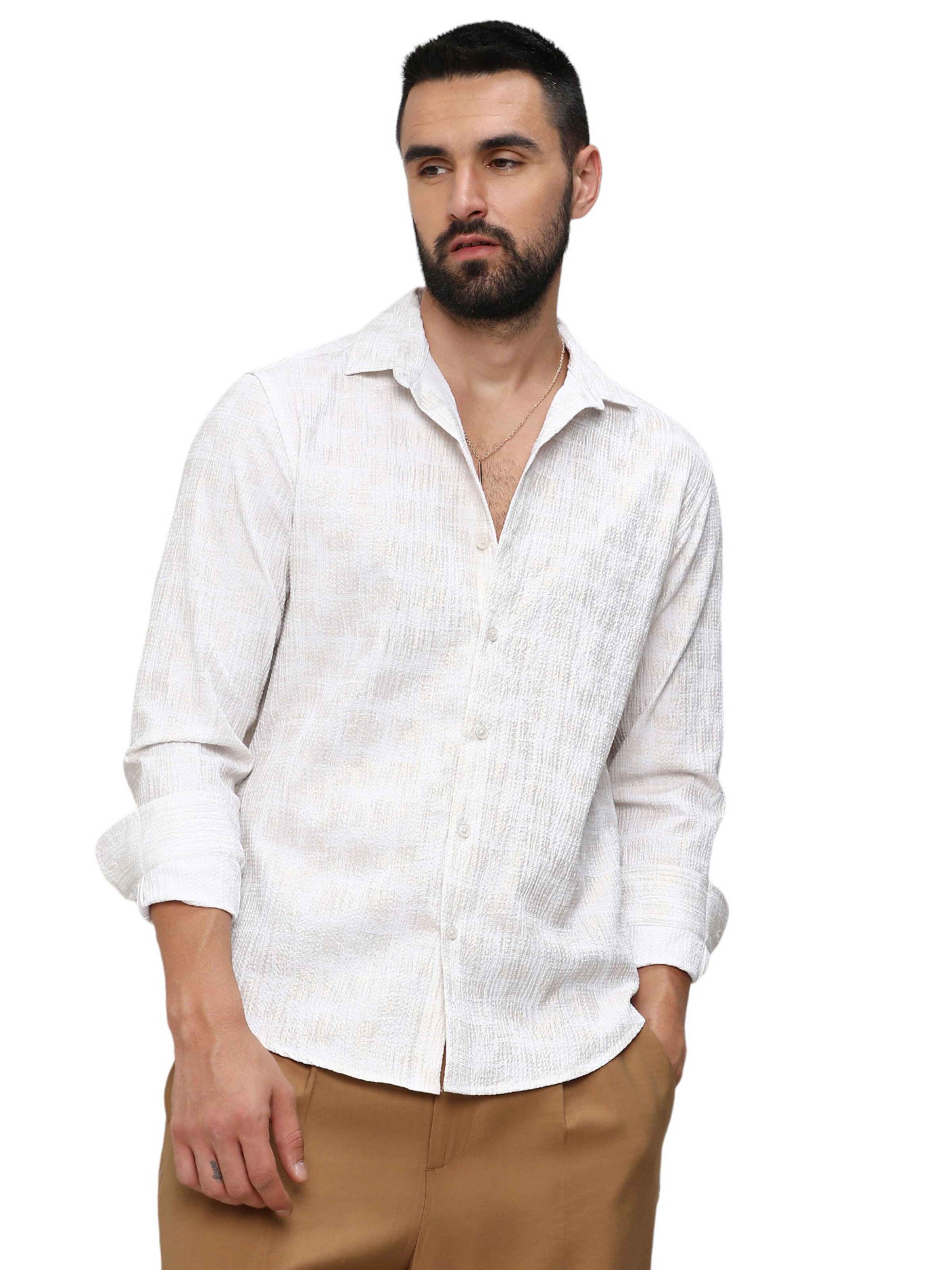 Campus Sutra Regular fit Skjorta &#x27;Raiden&#x27; i vit: framsida