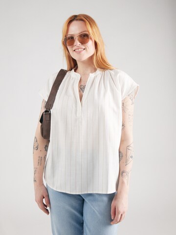 Camicia da donna di ONLY Carmakoma in bianco: frontale