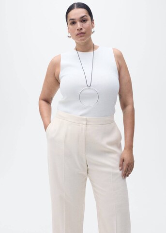 MANGO regular Bukser med fals 'TEMPO' i beige