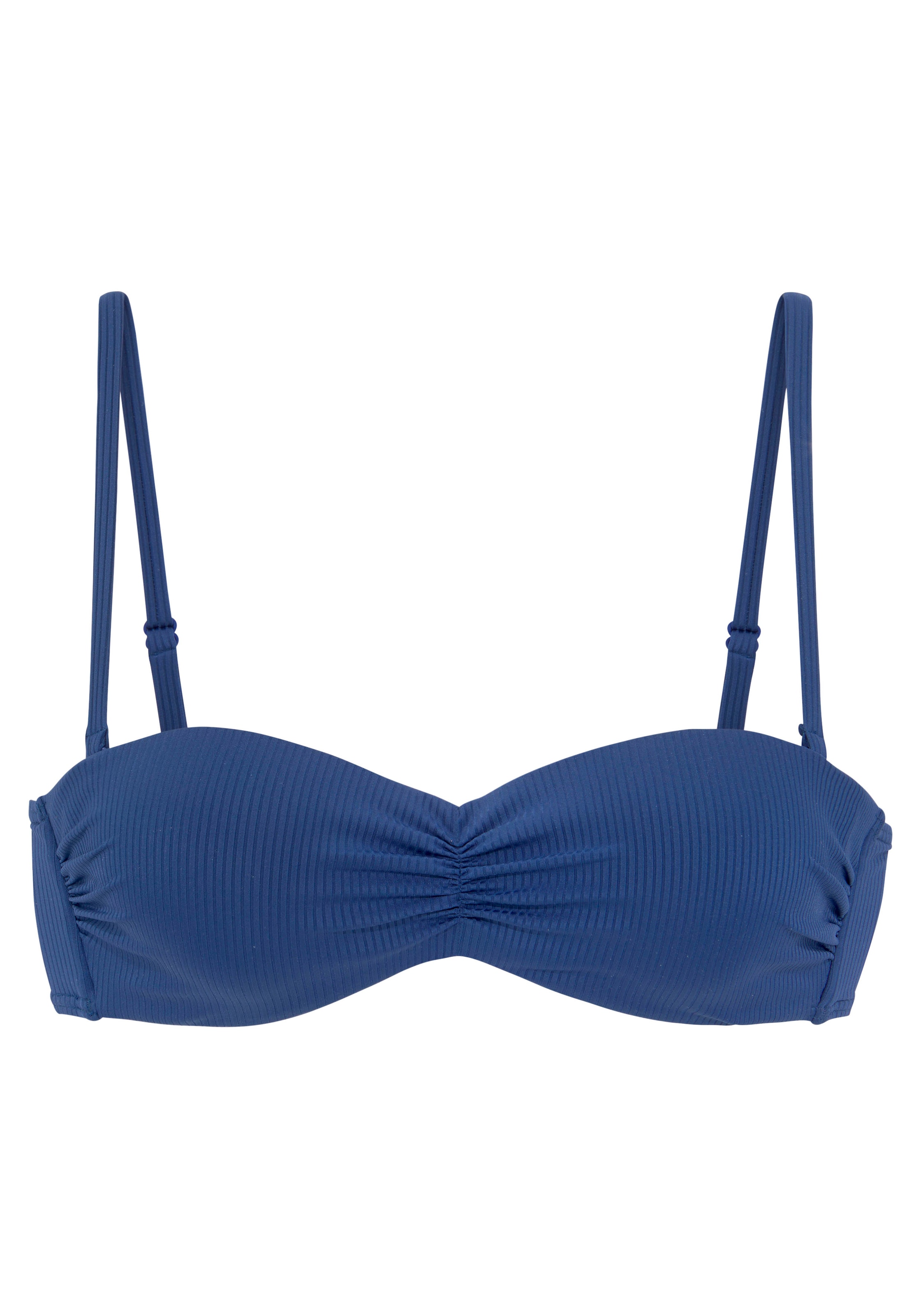 VENICE BEACH Bandeau Bikini Top in Blue: front