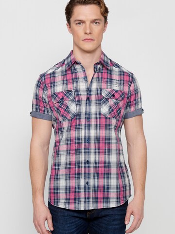 KOROSHI Regular Fit Hemd in Grau: Vorderseite