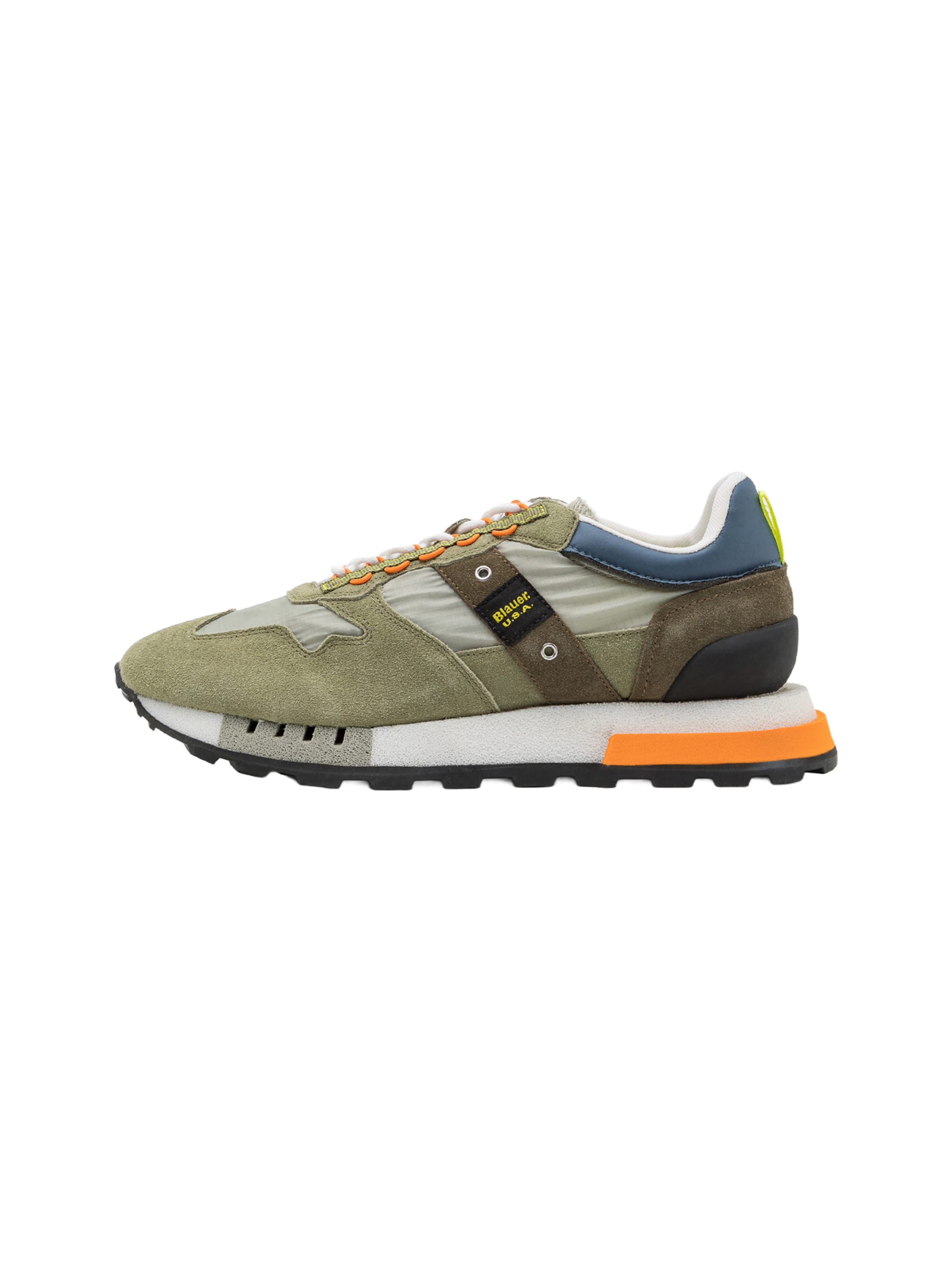 Sneaker bassa di Blauer.USA in verde: frontale