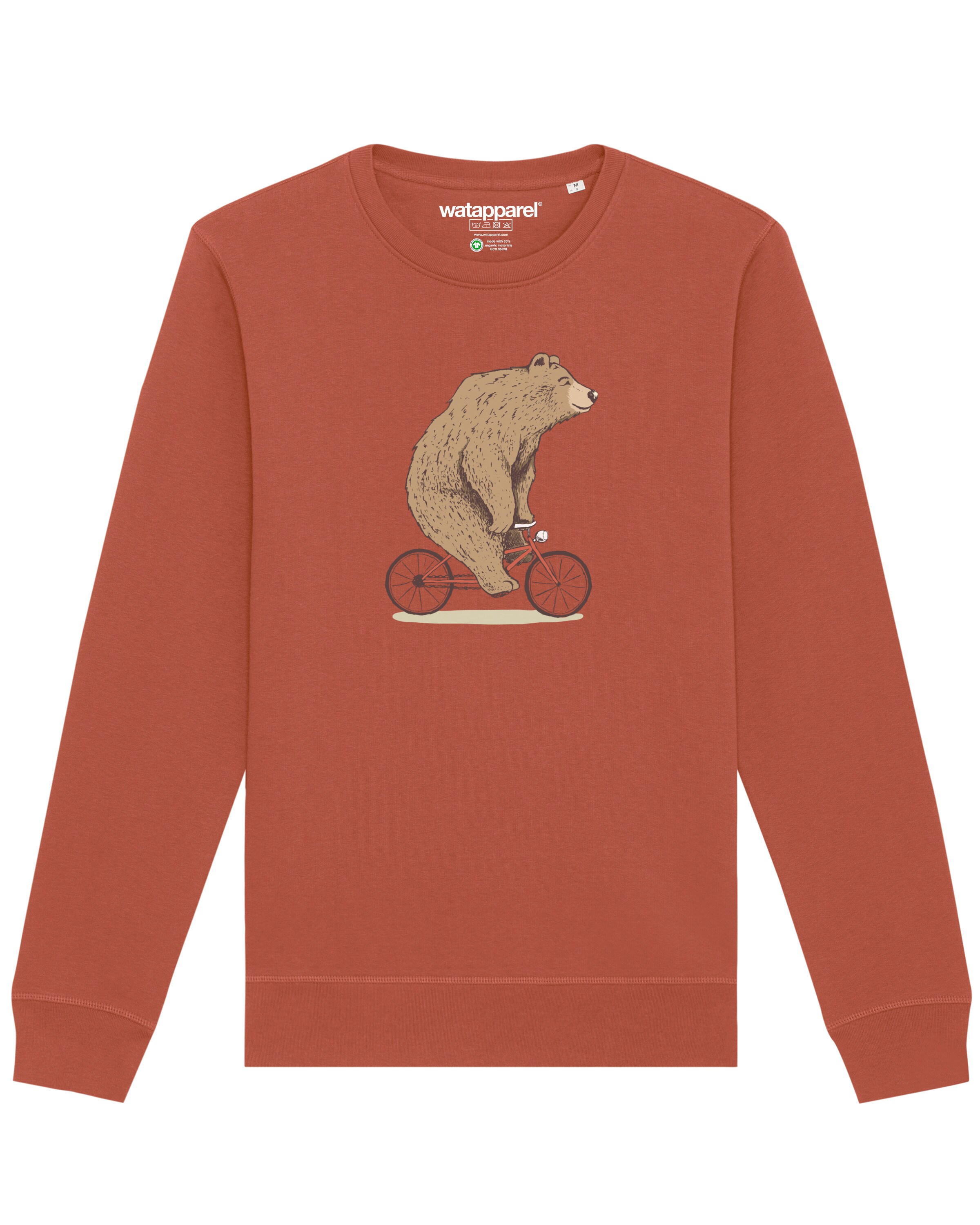 Watapparel Sweatshirt 'Fahrradbär' in Braun: Vorderseite