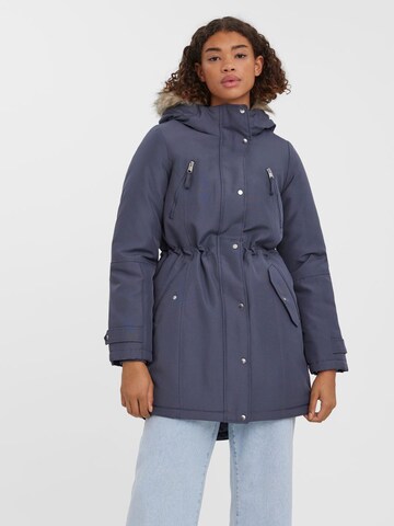 VERO MODA Winterparka 'Track' in Blauw: voorkant