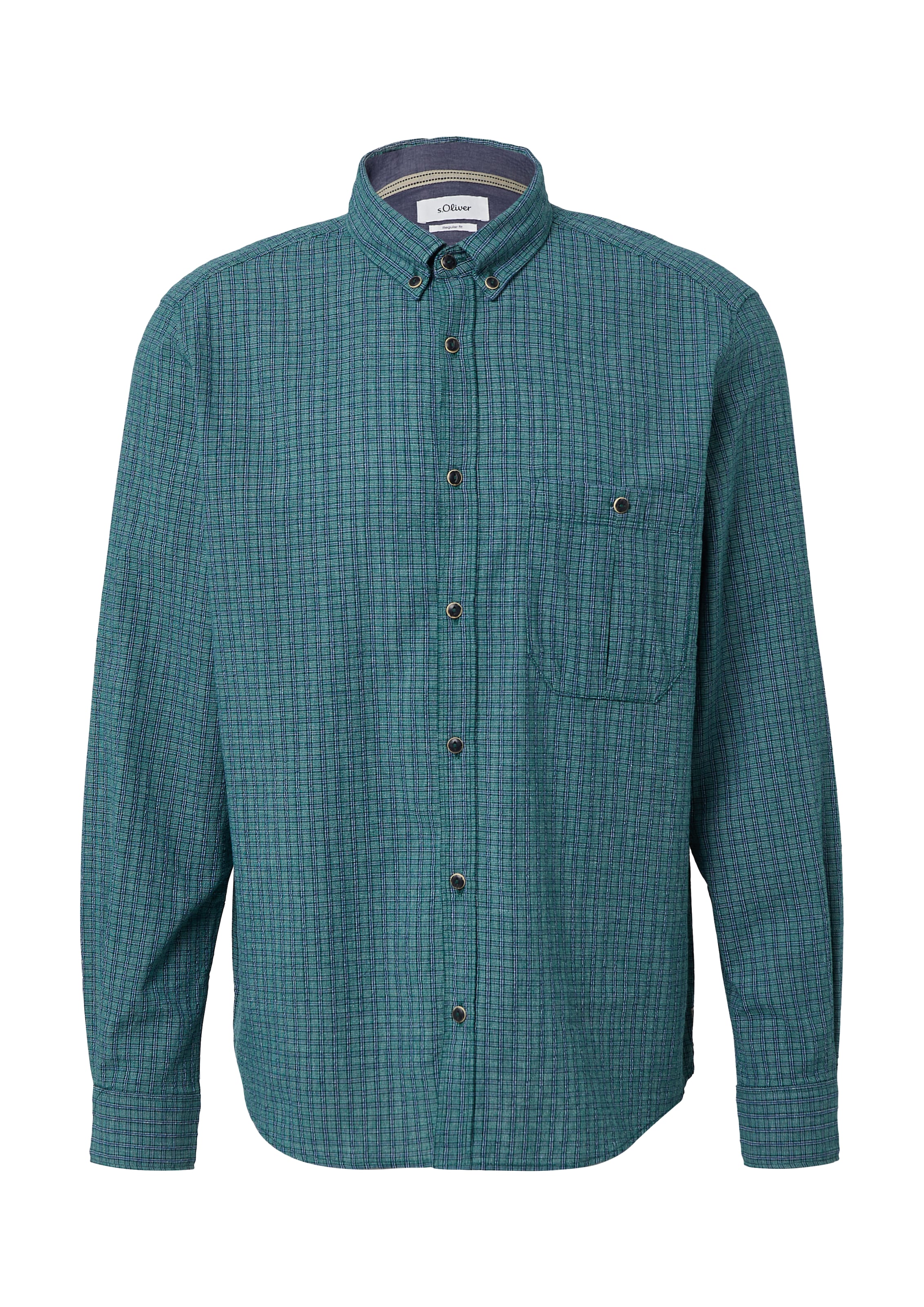 s.Oliver Regular fit Button Up Shirt in Green: front