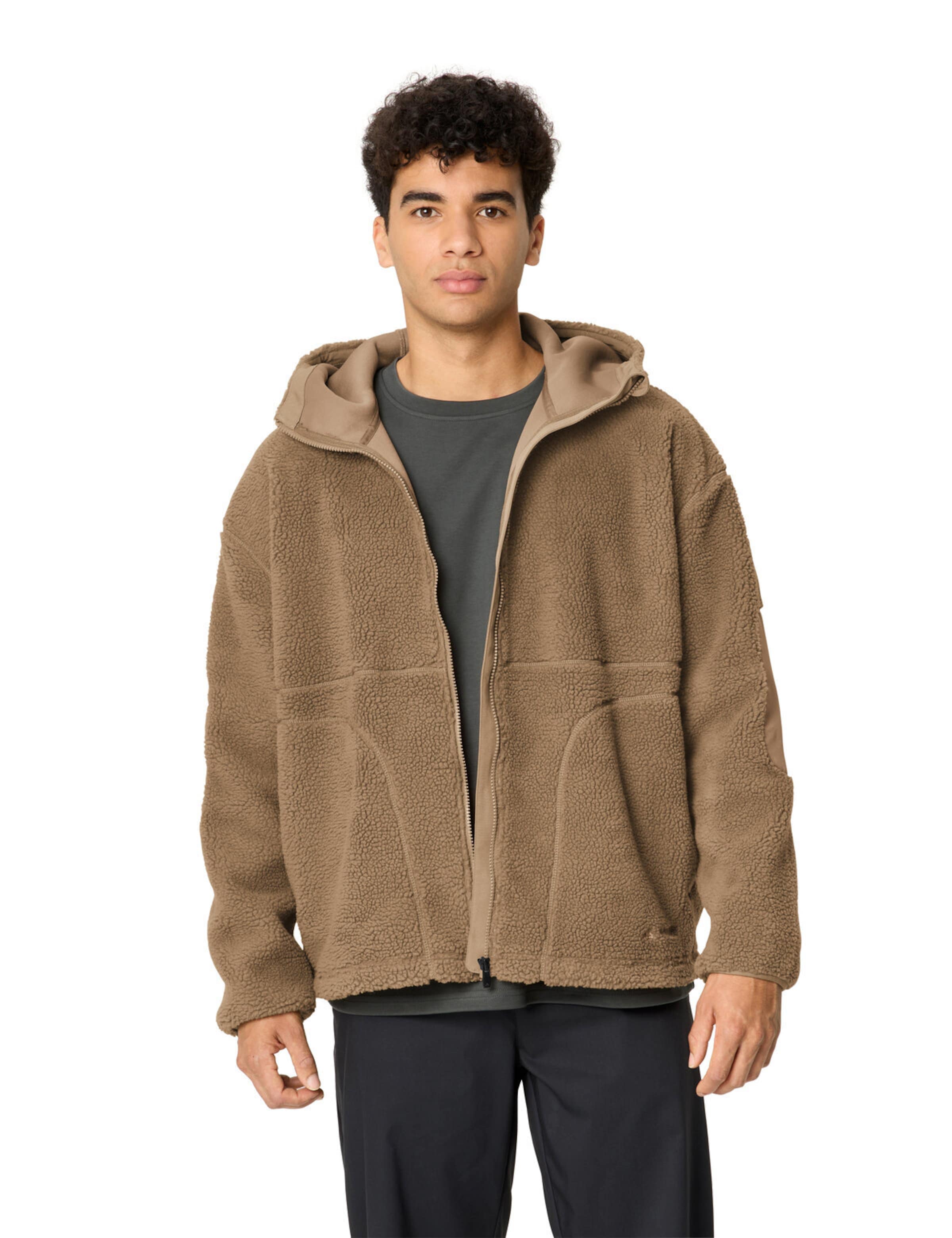 VAUDE Athletic fleece jacket 'Manukau IV' in Beige