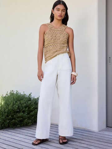 Next Wide Leg Jeans in Beige