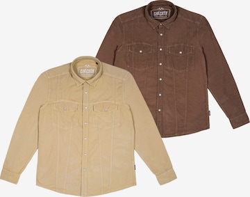 Chemise ' Dynasty Cord ' Checker en beige : devant