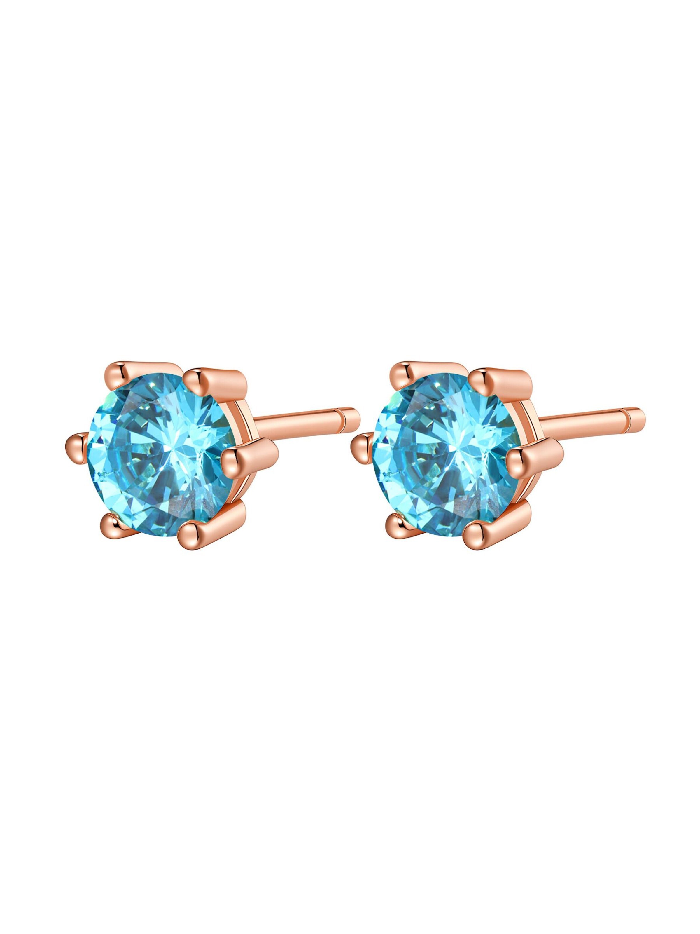 Hey Happiness Oorbellen 'Aquamarine Gemstone' in Goud