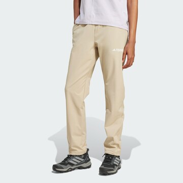 Regular Pantalon outdoor 'Liteflex' ADIDAS TERREX en beige : devant