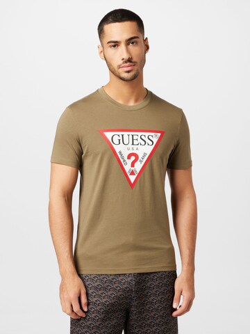 T-Shirt GUESS en vert : devant