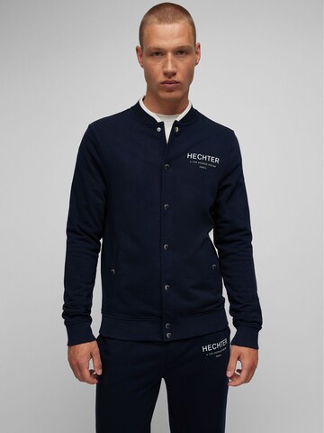 HECHTER PARIS Zip-Up Hoodie in Blue: front