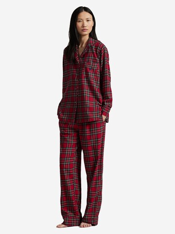 Polo Ralph Lauren Pyjama 'Cozy Flannel ' in Rood: voorkant