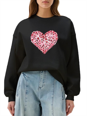GORHEY - Sudadera 'Women's Fleece Pullover, Sweatshirt with Love Print, Long Sleeve, Loose Fit' en negro: frente