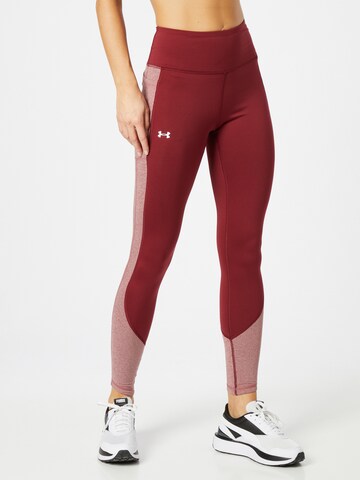 Skinny Pantaloni sportivi di UNDER ARMOUR in rosso: frontale