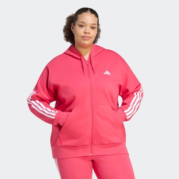 ADIDAS SPORTSWEAR Athletic Zip-Up Hoodie in Pink: front