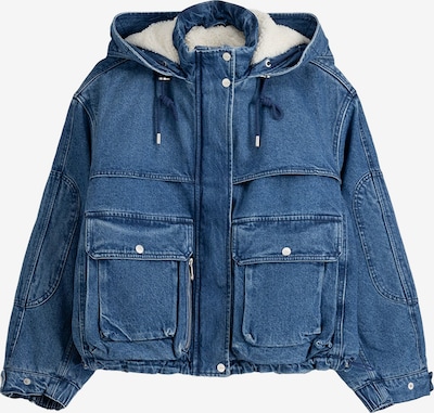 Bershka Veste mi-saison en bleu denim, Vue avec produit