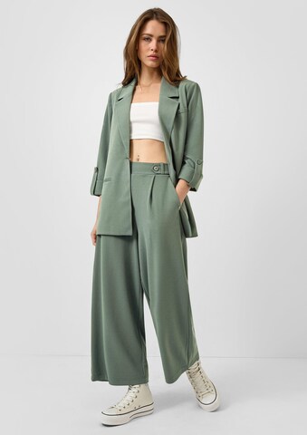 Wide Leg Pantalon à pince QS en vert