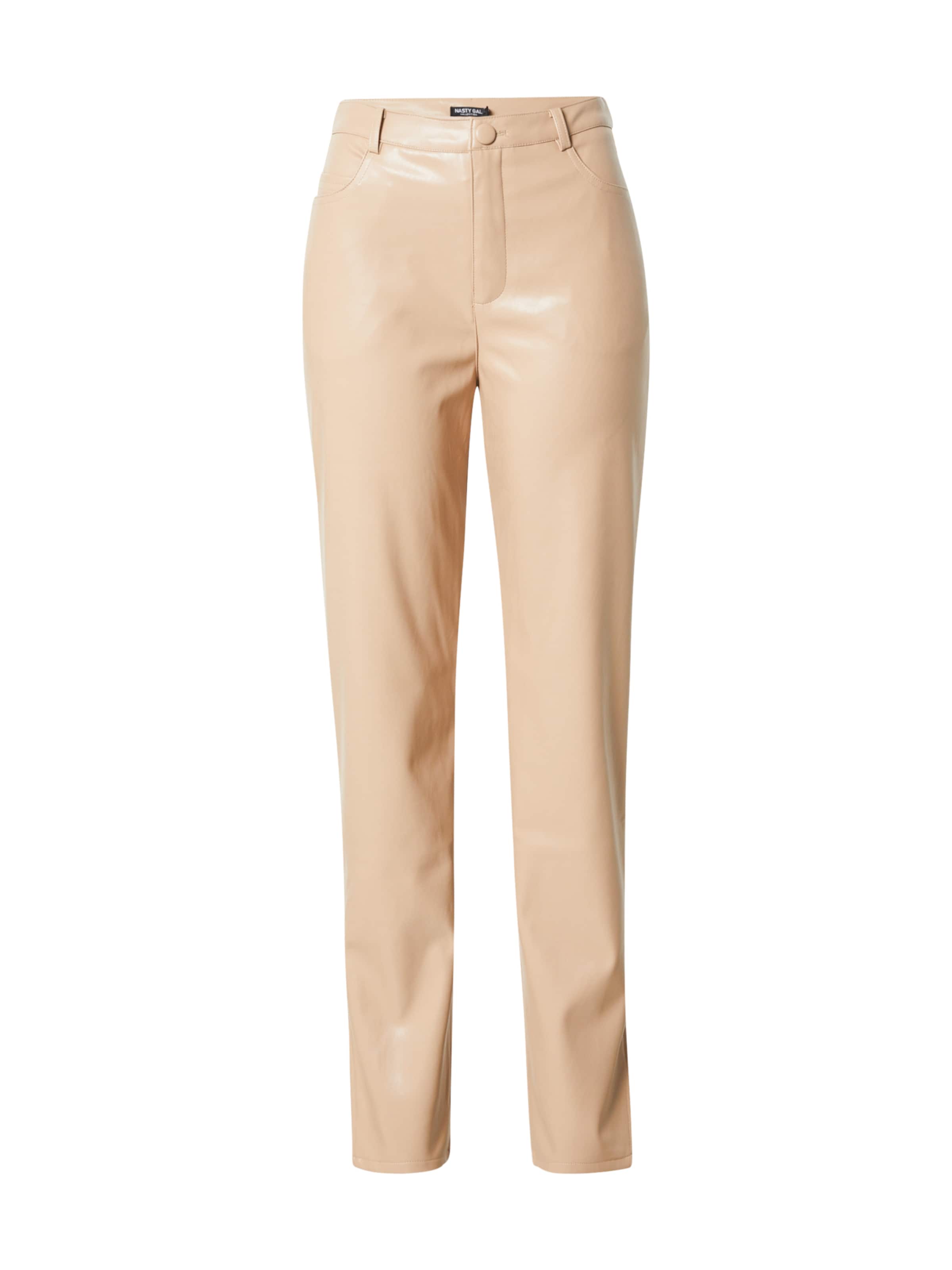 Nasty Gal Štandardný strih Nohavice - Béžová: predná strana