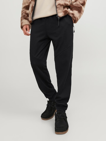 JACK & JONES Tapered Pants in Black: front