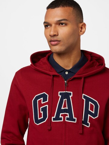 GAP Regular fit Zip-Up Hoodie in Red