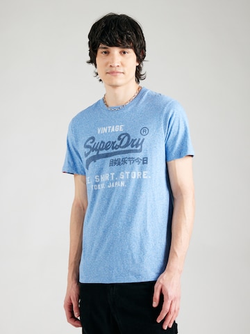 T-Shirt 'Classic' Superdry en bleu : devant